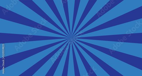 Blue retro starburst vector abstract background. Sunburst radial illustration.