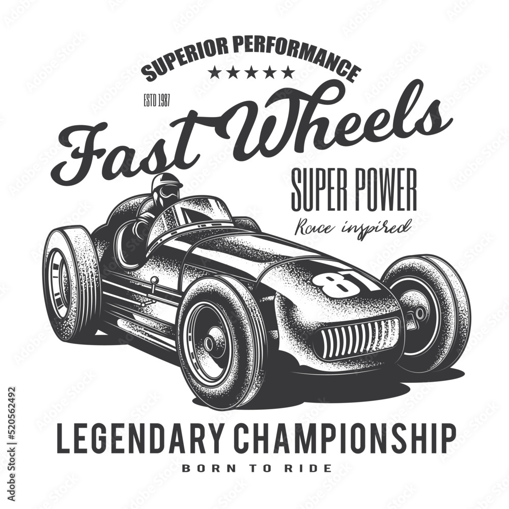Vector vintage sport racing car, T-shirt Graphics, Vintage typography  #Sponsored , #spon, #sp…