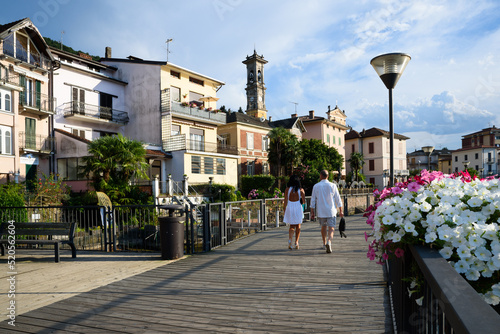 Porto Ceresio, VA - 07 03 2022: View of Porto Ceresio, a province of Varese in Lombardy