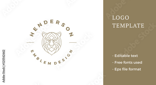 Linear style logo of elegant butterfly line style