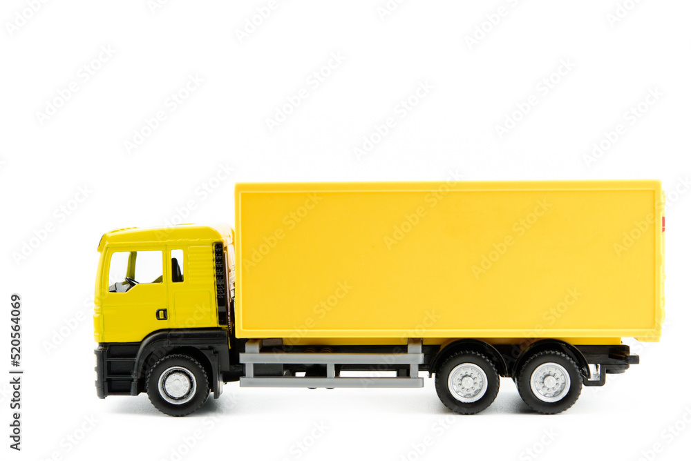 Yellow truck on white background, transportation car Delivery Yellow truck on white background, transportation car Delivery