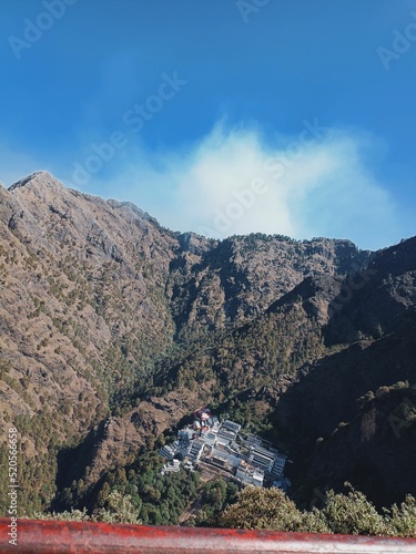 Beautiful shot of a holy cave temple of Mata Vaishno Devi photo