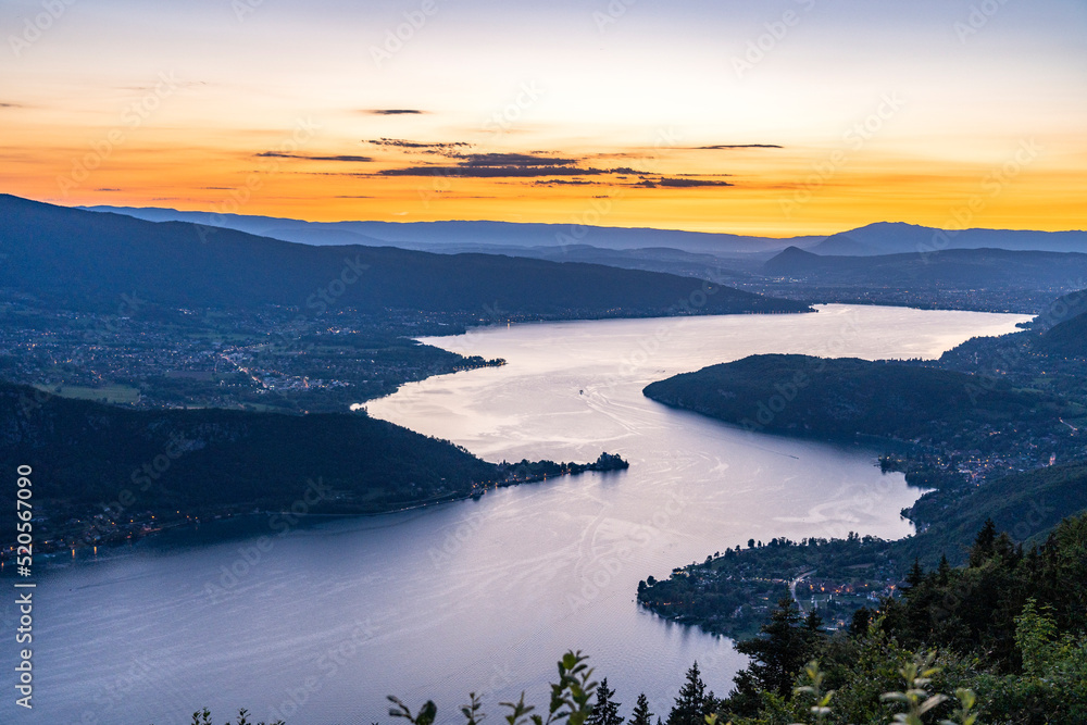 Sunset over the lake of Annecy France Sunset over the lake of Annecy France