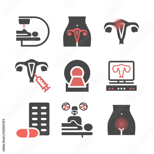 Myocardial infarction icon. Symptoms, Treatment. Vector signs