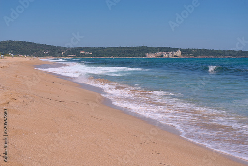 White sand beach with crystal clear azure sea water in Bulgaria. Black sea © Mariyka LnT