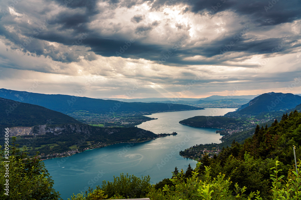 Sunset above the Annecy Lake in France Sunset above the Annecy Lake in France