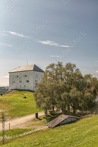 Vertical shot of the Kristiansten Fortress in Trondheim City, Norway photo