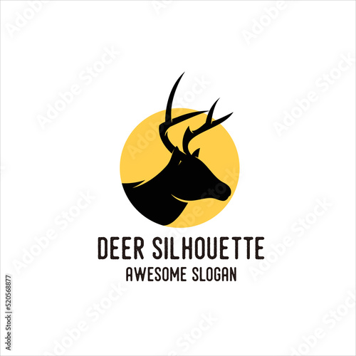 Deer silhouette logo vintage vector