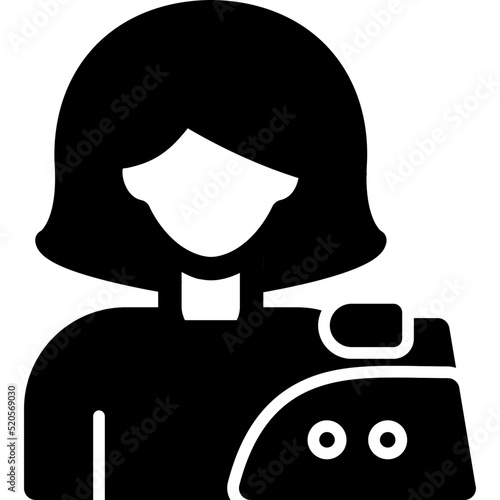 Woman Ironing Clothes Icon