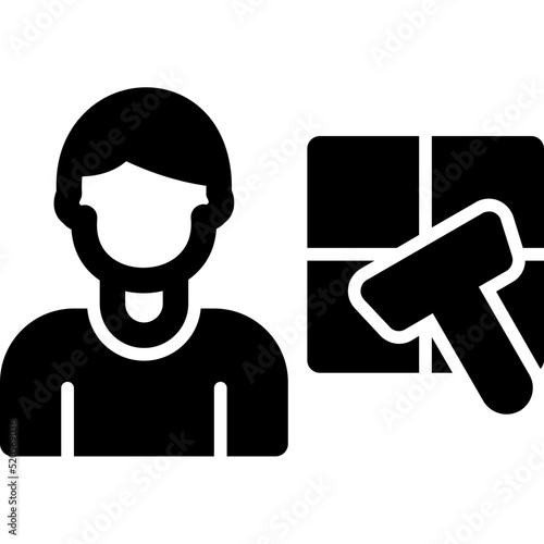 Man Cleaning Window Icon