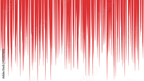 赤色の落ち込むイメージの漫画風効果線の素材