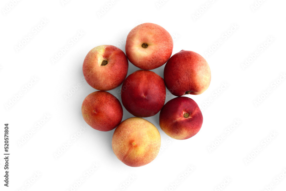 Pile of nectarine isolated on white background. Pile of nectarine isolated on white background.