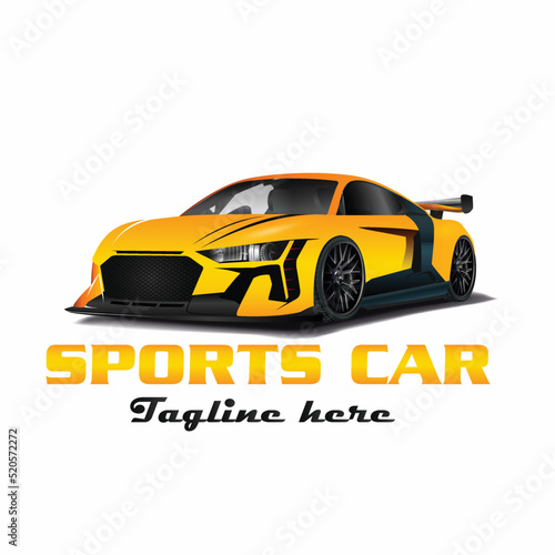Yellow logo for sport car detailing service company