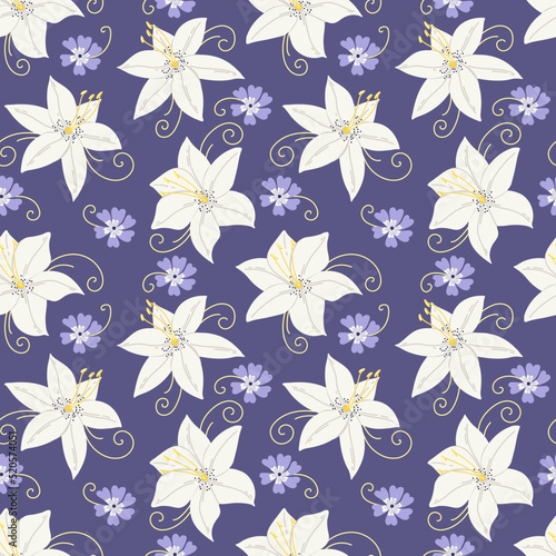 Seamless pattern. Background for fabrics  textiles  paper  wallpapers  web pages  wedding invitations. Flower ornament. Vector illustration.