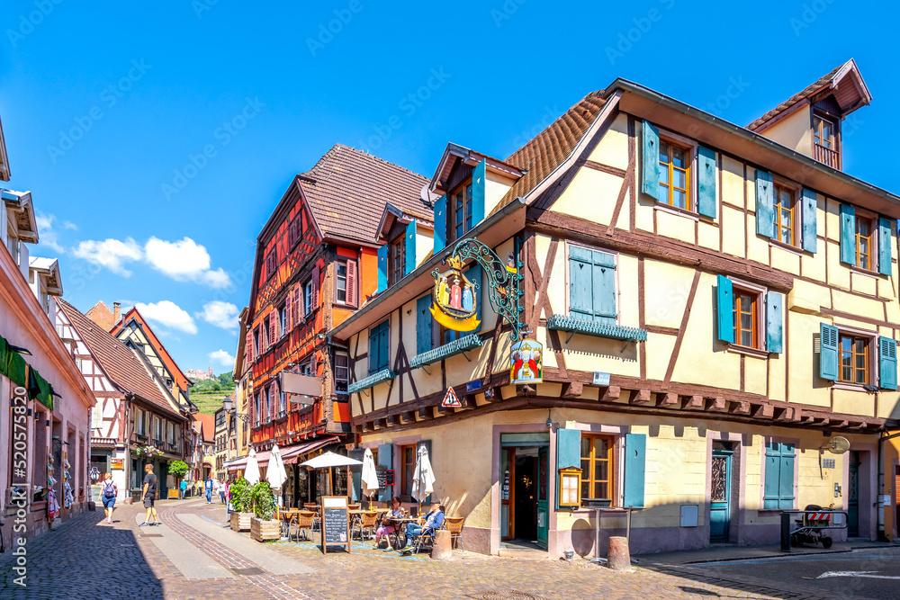 Altstadt, Ribeauville, Elsass, Frankreich 