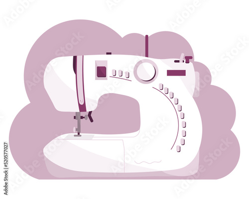 Flat vector illustration of sew machine icon