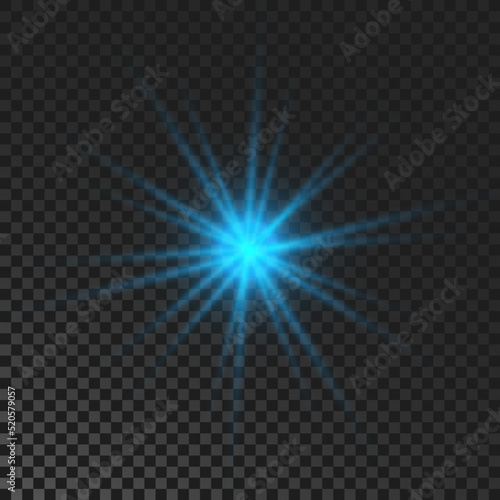 Blue glowing sparkling star