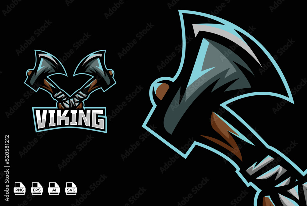 Esport hatchet gaming logo vector design