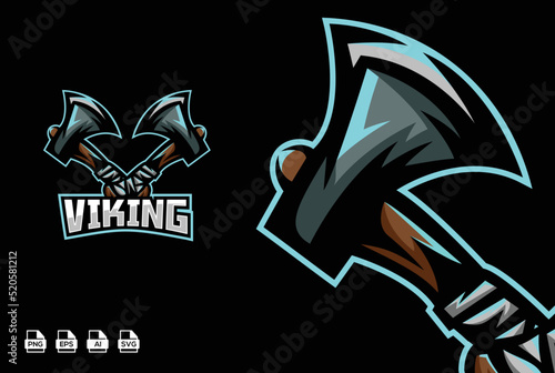 Esport hatchet gaming logo vector design