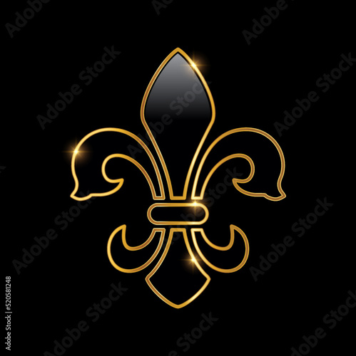 Golden Fleur De Lis Logo Sign
