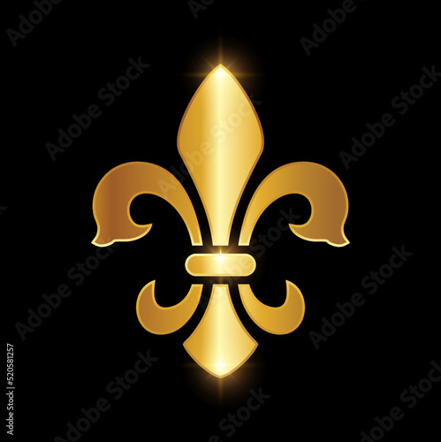 Golden Fleur De Lis Logo Sign