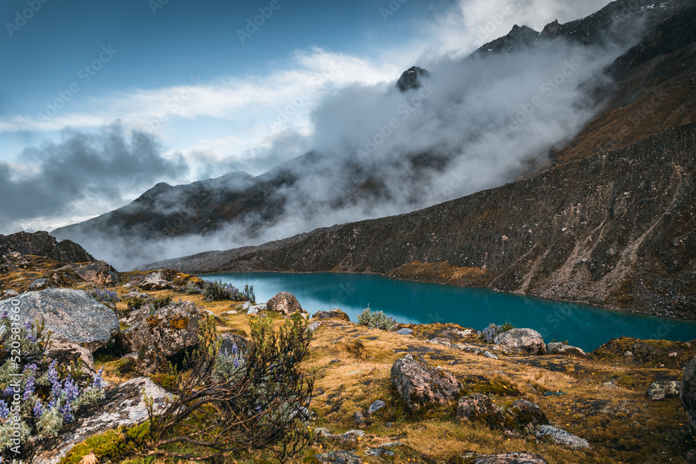 lake in the mountains, Peru. Yanaganuco