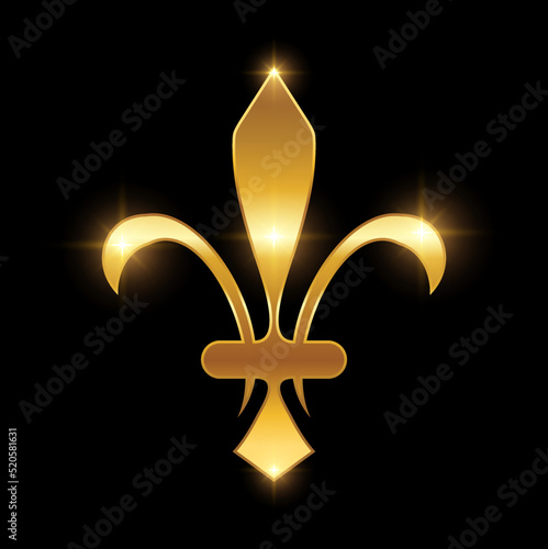 Golden Fleur De Lis Logo Sign