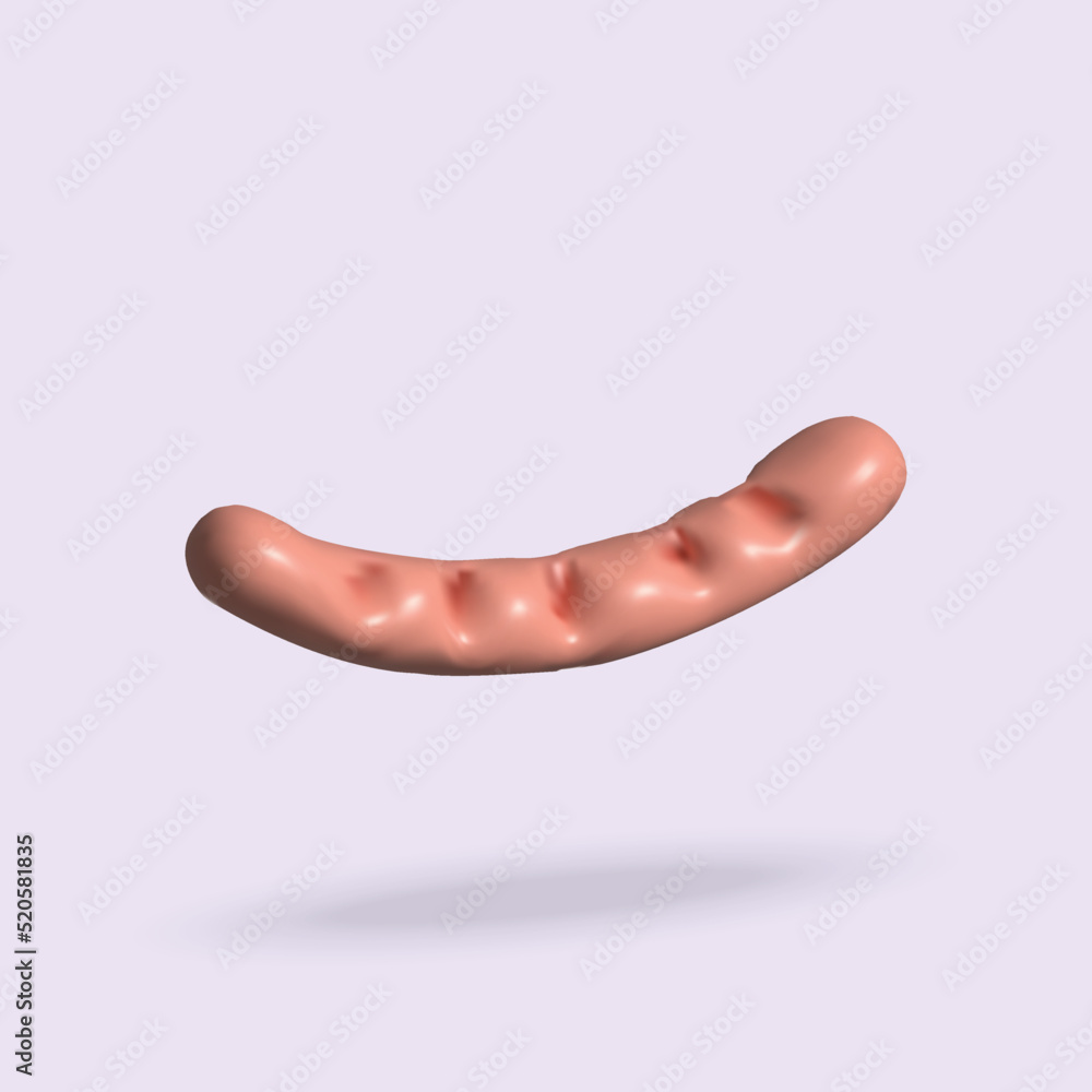 sausage vector 3d illustration. sausage 3d icon sausage vector 3d illustration. sausage 3d icon