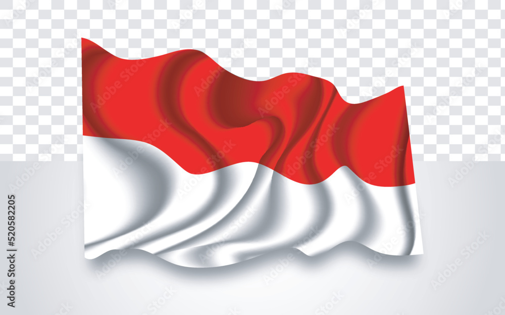 Naklejka premium Indonesian independence day red and white flag ornament