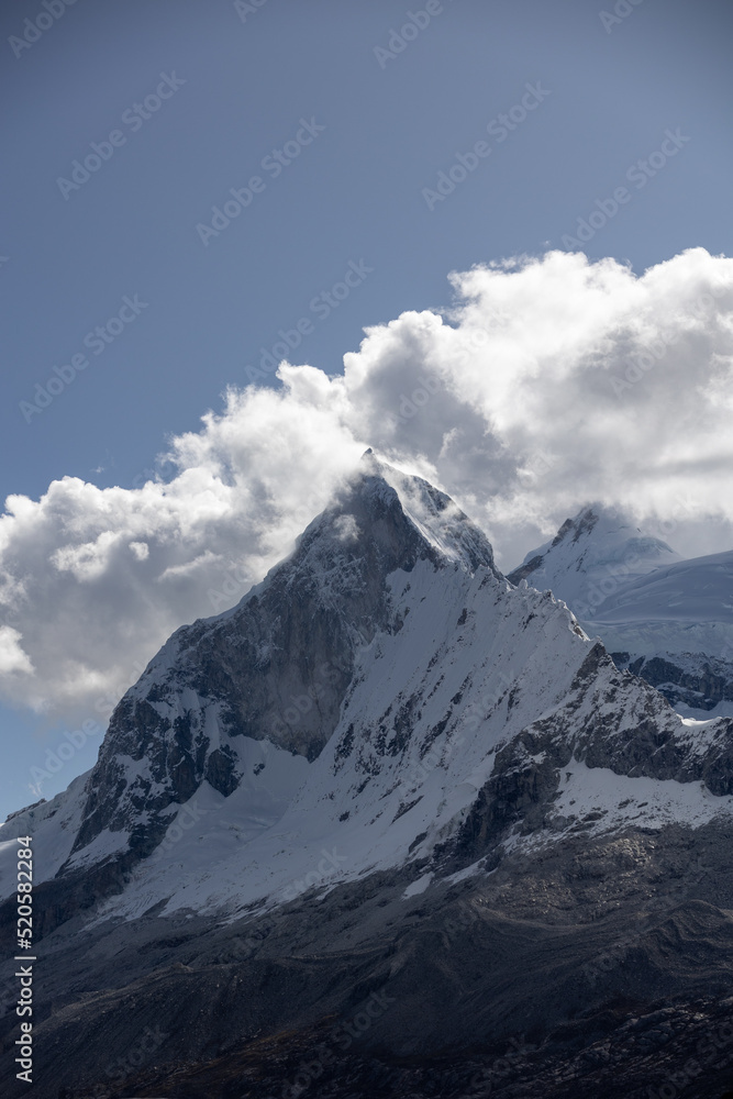 Peruvian mountain snow covered  peak
