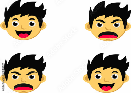 Emoticon Smile and Angry Vector