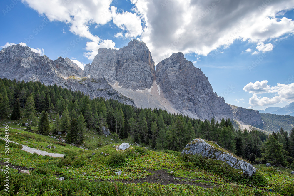 View of Pelmo mount in italian Dolomites grupp, Trentino Alto Adige, Italy.