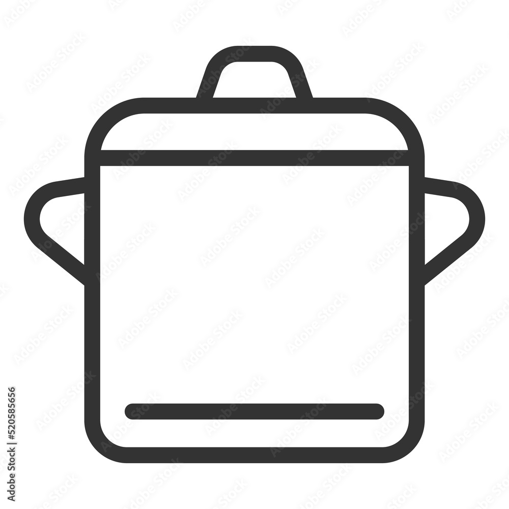 Saucepan with lid for cooking - icon, illustration on white background, outline style Saucepan with lid for cooking - icon, illustration on white background, outline style