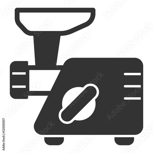 Electric meat grinder - icon, illustration on white background, glyph style