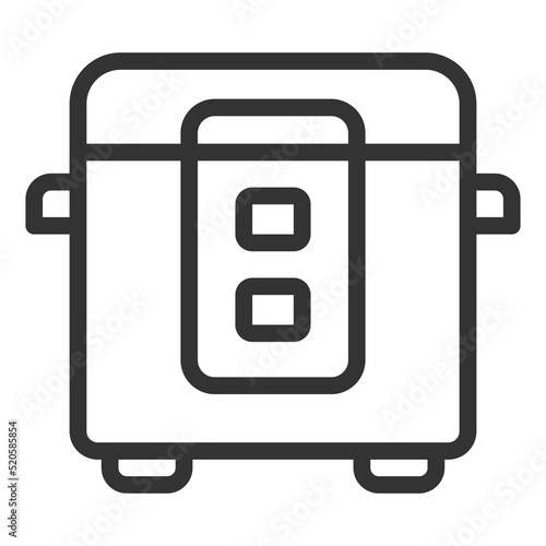 Electric multicooker for cooking - icon, illustration on white background, outline style