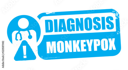 Monkeypox virus rubber stamp for awareness and alert against disease spread, symptoms or precautions - vector illustration