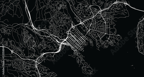 Urban vector city map of Kristiansand, Norway, Europe