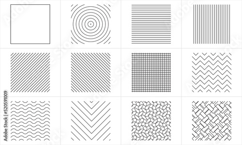 Different type of lines in Squar or Cube, black and white squars or cubes lines