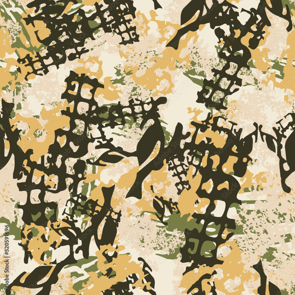 Desert camouflage of various shades of beige, orange and green colors Desert camouflage of various shades of beige, orange and green colors