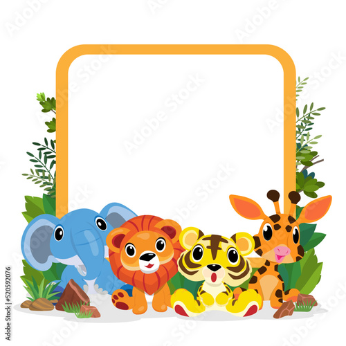 Cute animals in Zoo, Placards and banner in zoos Design for banner, layout, annual report, web, flyer, brochure, ad.
