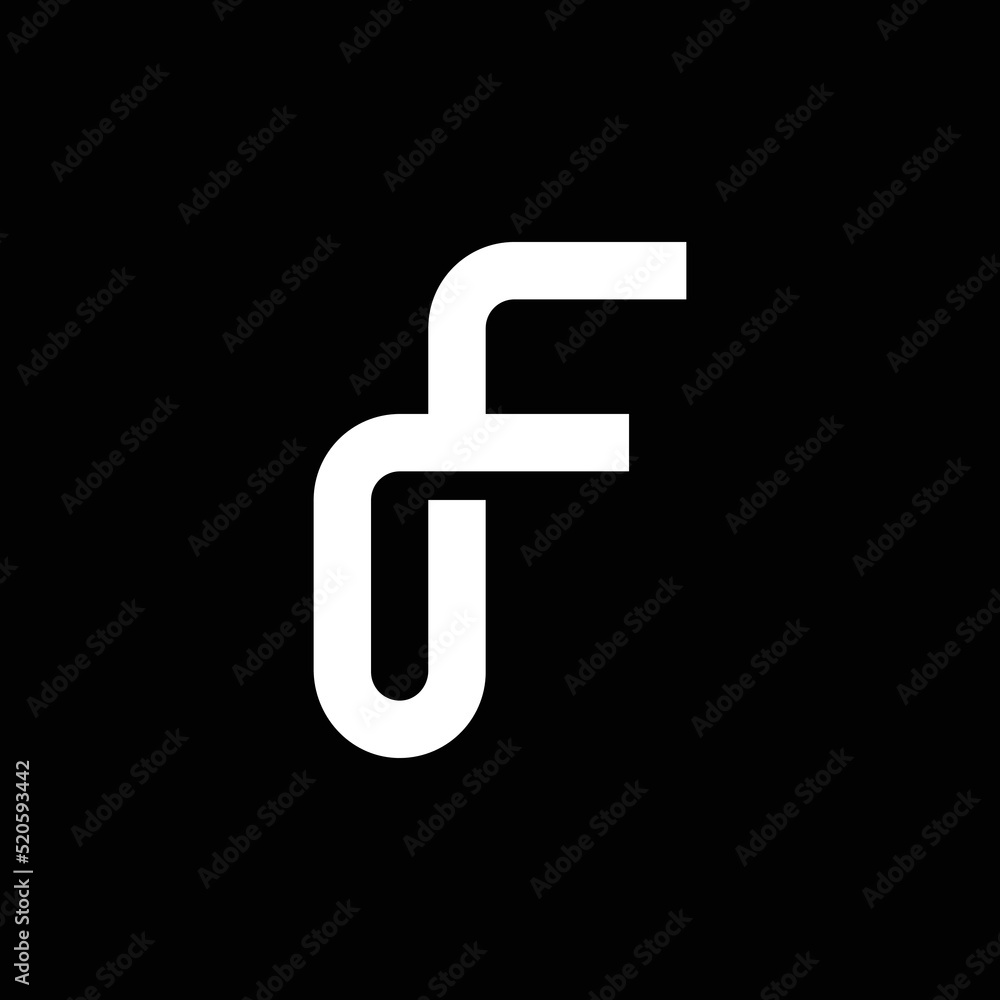 Modern letter F with overlapping line logo design Modern letter F with overlapping line logo design