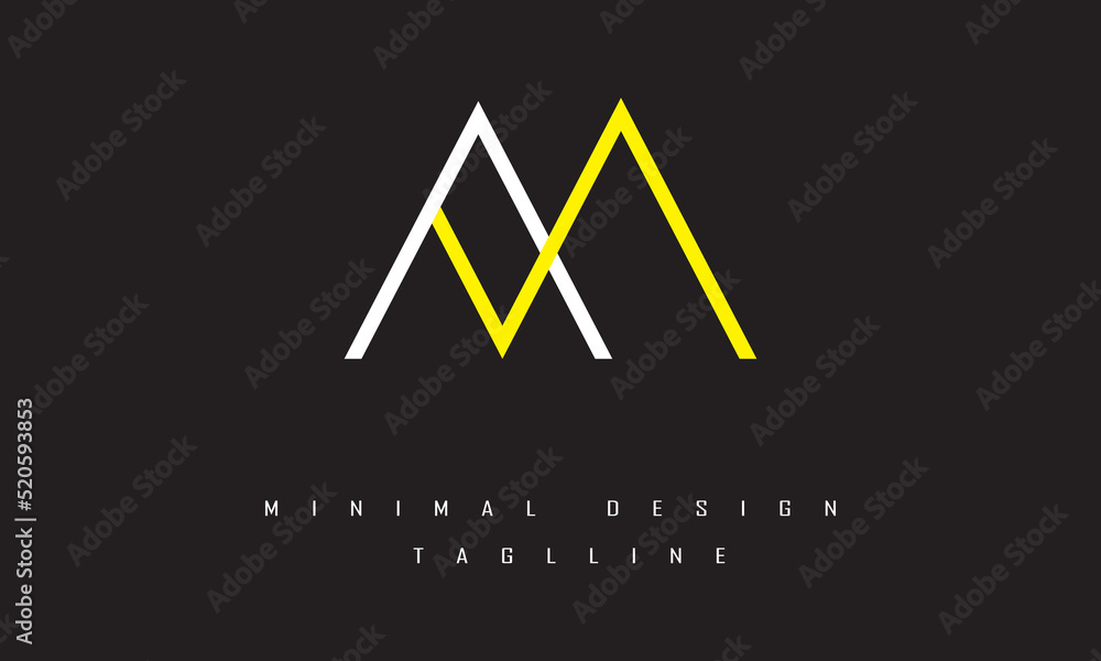 AM or MA Minimal Logo Design Vector Art Illustration AM or MA Minimal Logo Design Vector Art Illustration