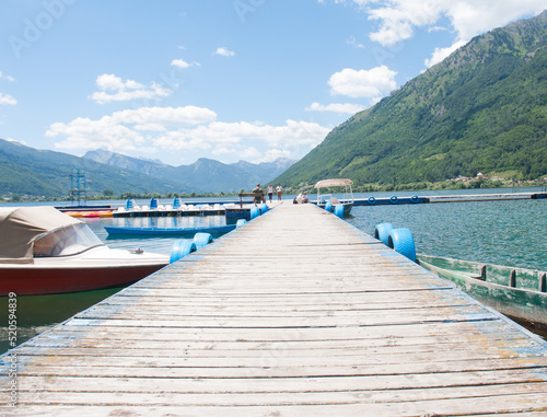 View from the dock on Plav lake in Montenegro.