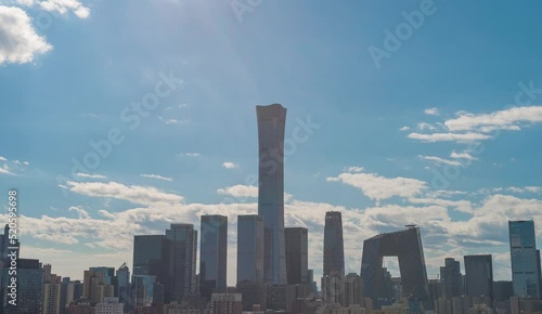 Time-lapse of clouds over the cityscape of Beijing photo