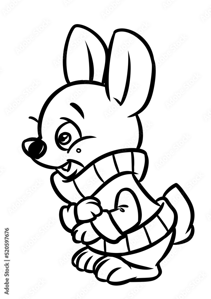 Fototapeta premium Animal character cartoon illustration coloring page