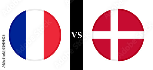 the concept of france vs denmark. flags of french and danish. vector illustration