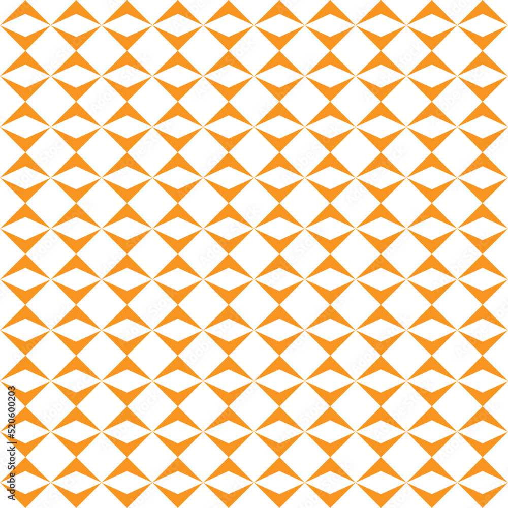 Fototapeta premium Orange triangle pattern on white background. Colorful modern backdrop design. Up and down color arrow pattern on white background.