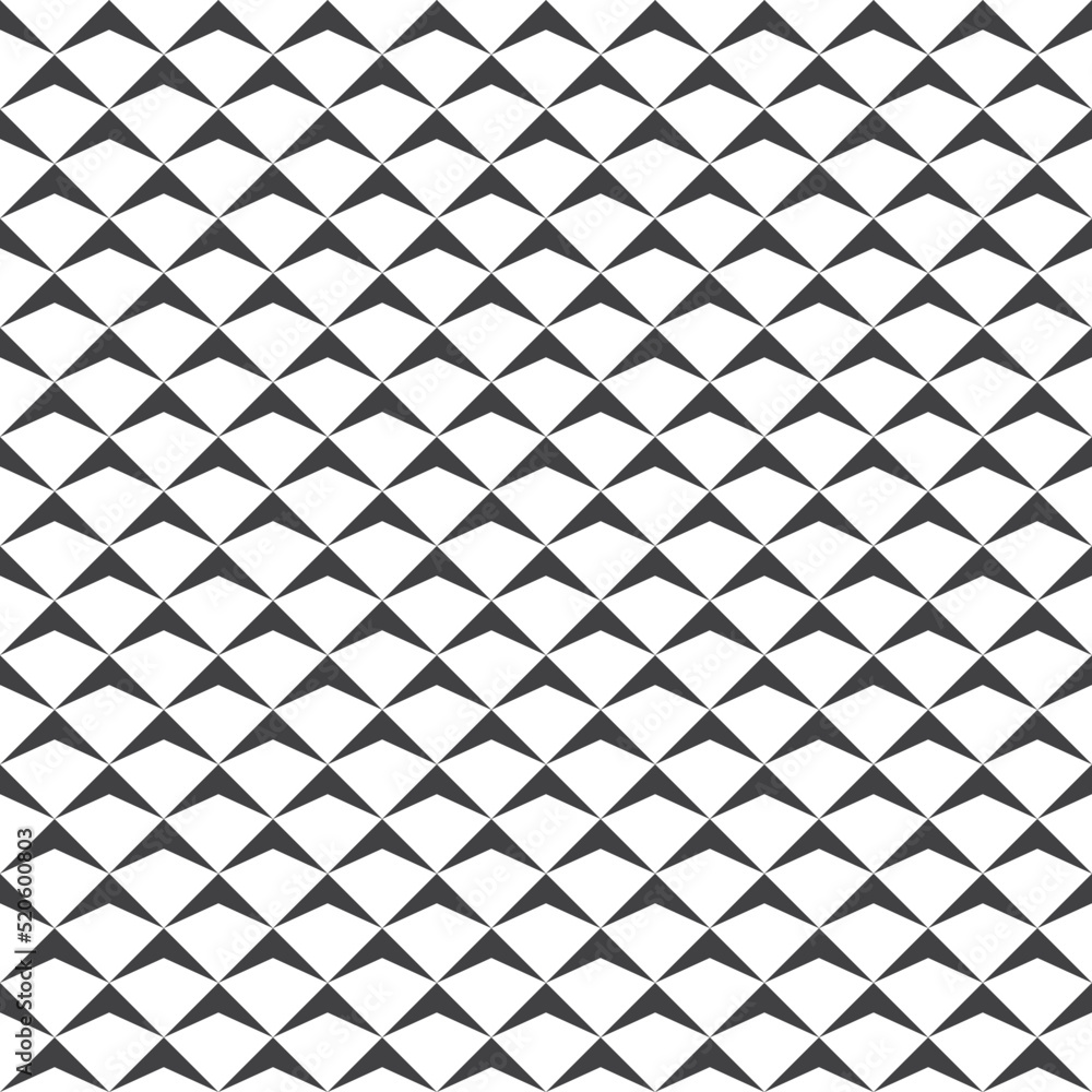 Black triangle pattern on white background. Colorful modern backdrop design. Up arrow pattern on white background.