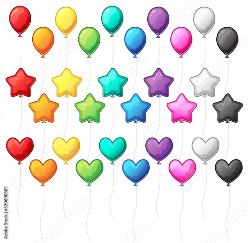 Colorful Balloon set Star Heart birthday party celebration