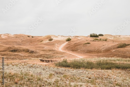 Landscape of Vecekrug Dune, Nida, Lithuania on a gloomy day
